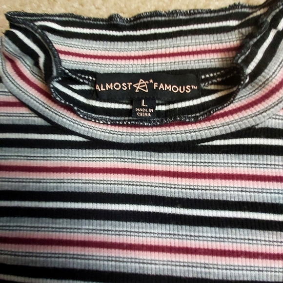 Almost Famous Tops - Almost Famous Short Sleeve Striped Casual Top